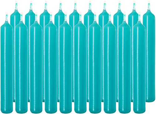 BRUBAKER 20er Pack Geburtstagskerzen Türkis 9,5 cm | Kleine Spitzkerzen für Geburtstag, Magie, Rituale oder Partydekoration - Dekokerzen mit 1,25 cm Durchmesser - Stabkerzen