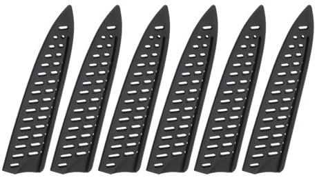 sourcing map 6 Pcs Knife Cover Sleeves, 8.1 x 1.8 PP Knives Edge Guard Blade Protector Universal Knife Sheath for Home Kitchen, Black