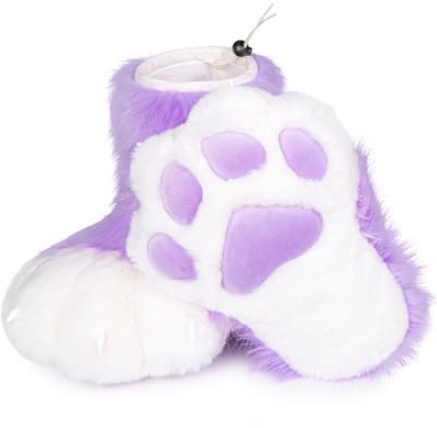 ZFKJERS Cosplay Animal Cat Plastic Claws for Fursuit Feet Paw Shoes Furry Paw Slippers Adults Costume Accessories Set (Purple)