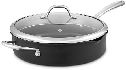 Good Food in Partnership with Tower Hard Anodised 28cm Multi-Pan with Tempered Glass Lid, Pouring Lips, 10x Superior Ceramic Non-Stick Coating, Induction Compatible, Grey
