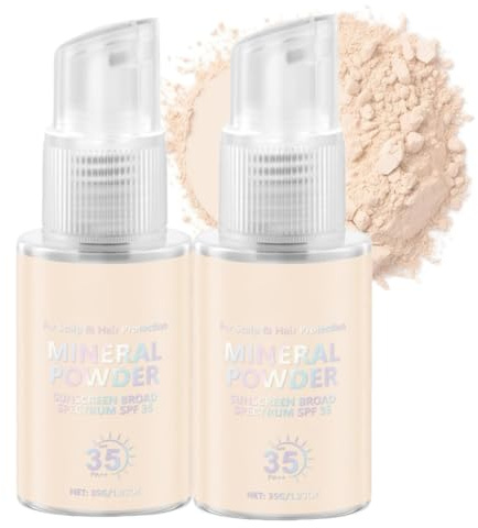 Poudre Pour écran Solaire Minéral,SPF 35 Pa++,écran Solaire En Poudre,For Scalp & Hair,Scalp Sunscreen Powder,Powder Sunscreens for Scalp,Broad Spectrum UV Protection,Lightweight Et No-Greasy (2)