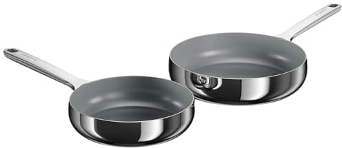 BergHOFF Home Pfannenset - 2-tlg. - Antihaft-Pfanne ohne PFAS – beschichtete Pfannen – Edelstahlpfanne – Frying Pan - Universalpfannen für alle Herdarten