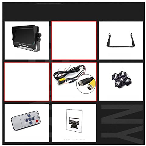 Navegador GPS para coche, 7 pulgadas IPS Pantalla HD ahd Sombrero Monitor de vigilancia de automóviles con 2 canales Insumos de video Aparcamiento Sistema de asistencia de cámara Para coche, camión, a