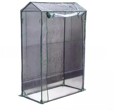 MeevrgR Gewächshausabdeckung mit aufrollbarer Tür, Outdoor-Pflanzenzuchtschutz mit Spitzenstruktur, wetterbeständiges PVC, transparentes Garten-Gewächshaus für Terrasse, Terrasse, Balkon, Gemüse (100
