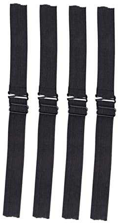 Bande de Postiche pour Femmes Élastique Polyester Noir 4 Pièces | Lanière Pratique pour Bonnet, Protège le Cuir Chevelu, Aspect , Ajustable, Usage Quotidien