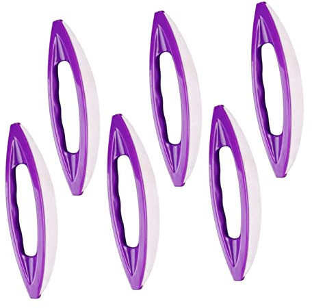 BIUDECO 6pcs Nail Art Waxing Brushes with Purple Sheep Leather Nail Buffers Abs Polishing Tools for Professional and Manicure Salon Use