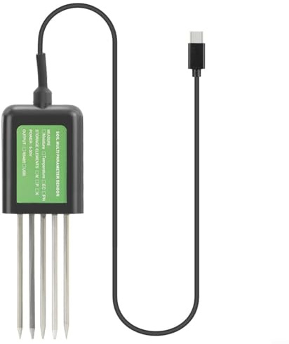 USB Bodenanalysegerät 7-in-1 Multifunktionaler Boden Tester für pH/EC Temperatur & Feuchtigkeit Messung für Smart Soil Sensor