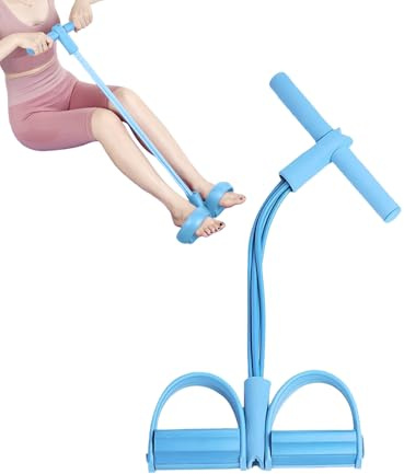 Banda Resistencia Pedal, Banda Estiramiento Abdominales Hombres Mujeres, 4 Tubos Bandas Resistencia Tobillos Pedal con Mango, Bandas Tensión Abdominales Equipo Resistencias Ejercicios Abdominaless