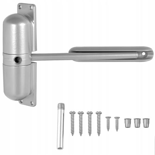 ALSTEN TECH Türschließer Stahl 120 mm silber pulverbeschichtet regulierbar für Gartentore Türen Zäune Innen Außen Montagezubehör