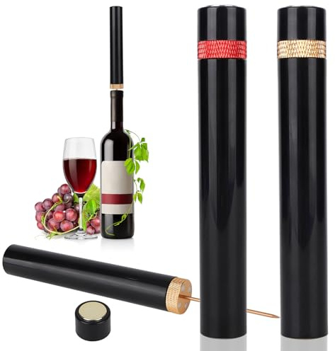 2pcs Ouvre-Bouteille de Vin, Ouvre Bouteille Aiguille Tire-Bouchon à Pression d'Air Indispensable pour la Maison le Restaurant les Voyages et les Fêtes