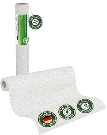 Veluxis Raufasertapete Papiertapete – GRANDIOSO Strukturtapete Putzstruktur, XXL 15,00 m x 0,53 m, überstreichbar, atmungsaktiv, Made in Germany