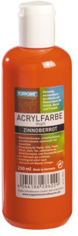Acrylfarbe 250 ml, Zinnoberrot