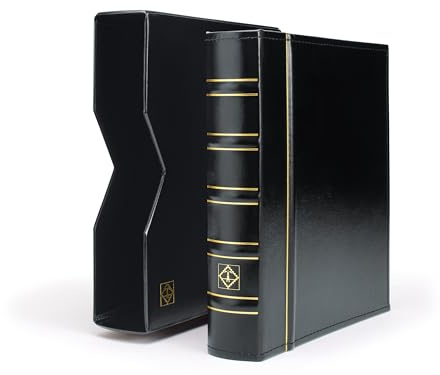Leuchtturm 313506 Coin Album Optima Classic - 10 coin sleeves for Ø 42, 27, 20, 34 mm, 2 cover sheets, protective case, black