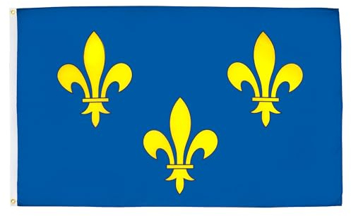 AZ FLAG Drapeau Ile-de-France 150x90 cm Francilien Polyester 100D 2 Œillets | Usage intérieur et extérieur Drapeau décoratif coutures doubles et bords renforcés avec œillets métalliques
