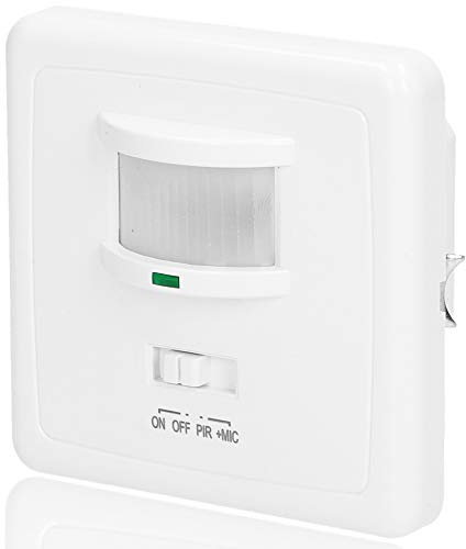 ORNO CR-206 Interrupteur avec Détecteur de Mouvement et Capteur de Son pour Boîtier Électrique Øfi60 Non Compatible avec Les LED Charge Min-Max 40-500W