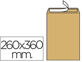 Liderpapel - Sobre Bolsa N.12 Kraft Folio Especial 260X360Mm Tira De Silicona Caja De 250 Unidades
