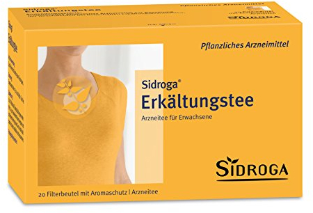 Sidroga Erkältungstee – Pflanzlicher Arzneitee mit Holunderblüten, Weidenrinde & Lindenblüten zur Linderung von Erkältungssymptomen wie Fieber - 20 Filterbeutel à 2,0 g