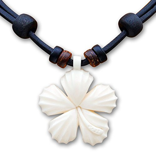 HANA LIMA Blumenkette Surferkette Hawaiikette Lederkette Surferhalskette
