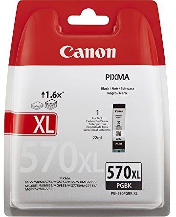 Original Canon Druckertinte – 1 Tintenpatrone PG-570XL Schwarz mit hoher Reichweite und 22 ml Tinte für bis zu 500 Seiten | Geeignet für Drucker der Serien Canon PIXMA TR und MG