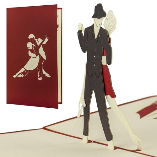 Gutschein zum Tanzkurs oder Tanzen, Gutscheinkarte, Glückwunschkarte, Geschenkkarte für Tänzer, Gutschein, hochwertige Pop Up-Karte, Geschenk, Einladung zum Tanzparty, H07