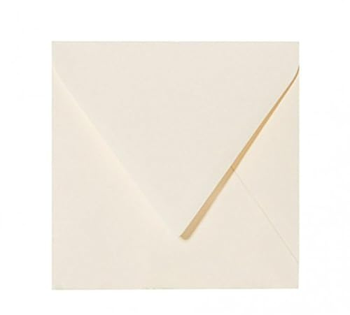 25 Quadratische Briefumschläge Farbe: Zart Creme 15 x 15 cm 150 x 150 mm Selbstklebende mit Dreiecklasche Weltweit Einmalig ohne zu befeuchten der Umschläge