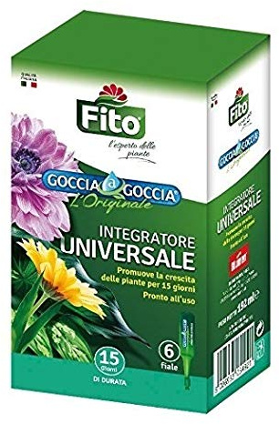 Fito Concime UNIVERSALE Liquido Goccia a Goccia Per Piante 6 fiale da 32 ml Per Confezione