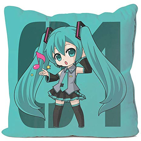 Popbuddies - Hatsune Miku - Kissen, Pillow- 50x50 - original & lizensiert: 50x50cm, Türkis