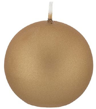 Kugelkerzen Orange mit Metalleffekt (Metallic Matt), Ø 15 cm, 2 Stück