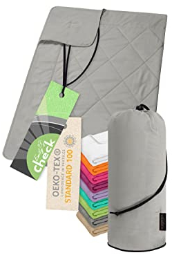 Emily´s Check Leichtsteppbett - Kinderdecke - Krabbeldecke - Picknickdecke 1585.2302, 100 x 135 cm, grau