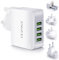 Reiseadapter Weltweit Universal Reisestecker Adapter 4 USB Ladegerät 22W 4.4A, Internationaler Steckdosenadapter mit UK AUS Europa USA Stecker, Travel Adapter Reise Netzteile Steckdose for iPhone iPad
