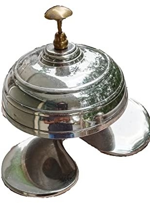 PARIJAT HANDICRAFT Hand-Service-Anrufglocke, ideales Geschenk für Heimbüro, Schule, Lehrer, nautische Schreibtischglocke aus Aluminium