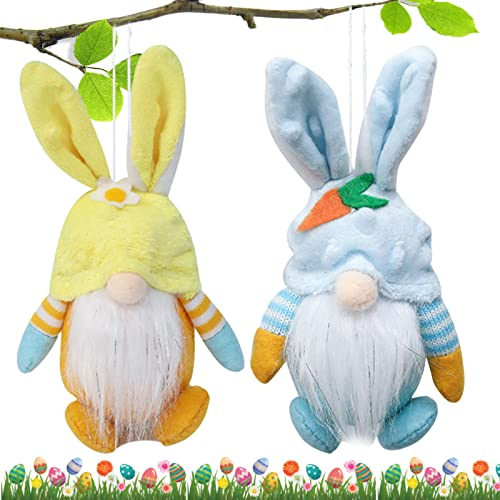 Ostern Deko Wichtel, 2 Stück Plüsch Osterhasen Zwerg Ostern Anhänger, Frühlingsdeko, Osterhasen Puppen, Wichtel für Osterdekoration Osterhase Wichtel Dekor Oster Party ​​Geschenke Aufhängen Deko