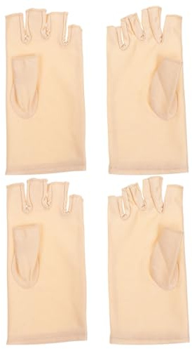 EXCEART 2 Pairs Unisex Fingerless Gloves, UV Protection Gloves Spandex Ice Silk Sunblock Gloves Summer Outdoor Gloves