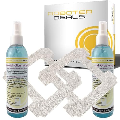 Roboter Deals - Zubehör Set, Ersatzteile Kit für Ecovacs Winbot W1 Pro (2X Wisch-Pad, 2X Reiniger) Fensterputzroboter