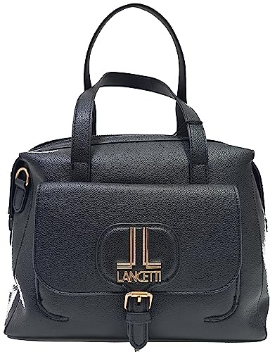Before by Luigi Benetton Borsa Donna LANCETTI Bauletto con due Manici e Tracolla Regolabile ART: LL22W-104-2 LINEA ISAURA Dimensioni 30 X 22 X 14 (NERO)