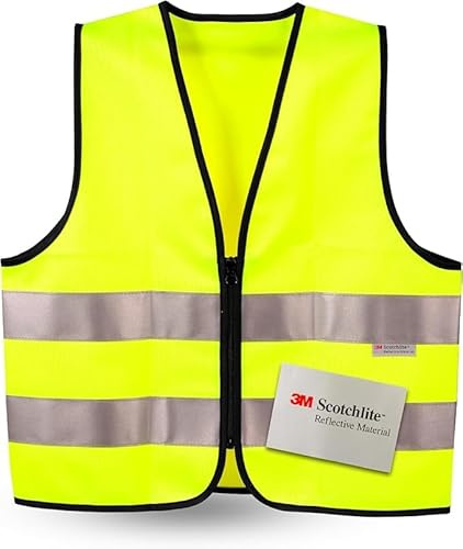 SIFE Kids' Safety Vest for Young Explorers,6 Color Options,Compatible with 3M Technology-Zipper-Yellow-Small 6-8Y