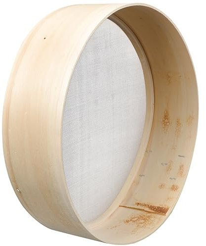 EEASSA Filtro de alimentos tamiz de harina de acero inoxidable redondo tamiz de harina herramientas de pastel tamiz de azúcar colador de acero inoxidable filtro de tamiz de harina de madera
