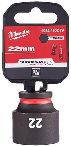 Milwaukee 22mm ShockWave Impact Duty 3/8 Drive Impact Socket