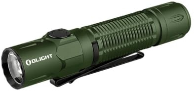 OLIGHT Warrior 3S Linterna táctica de 2300 lúmenes, potente linterna recargable de doble interruptor con un sensor de proximidad para acampar de emergencia y senderismo al aire libre (OD verde)