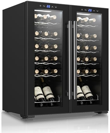 SVAN Vinoteca 36 Botellas Negro SVN3600D2. 60W, Display LED táctil, Pantalla Digital Exterior, 12 Rejillas Metálicas, Clase de Eficiencia Enérgetica G