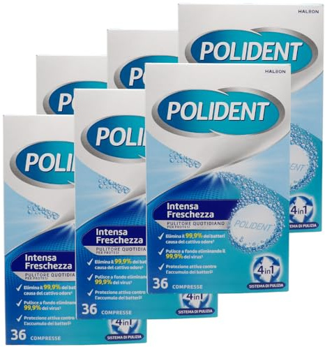 Pulitore Quotidiano Per Apparecchi Dentali, INTENSA FRESCHEZZA. Profumo Di Menta, Confezione Da 36 Compresse (6 Confezioni)