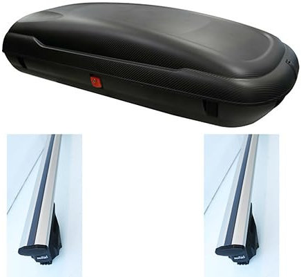 BOX Baule Portatutto da tetto Auto 400 litri + 2 Barre Portapacchi Porta Bagagli Specifiche (NON ORIGINALI) COMPATIBILI con Duster prodotte dal 2013>2018 - M1292000-60134
