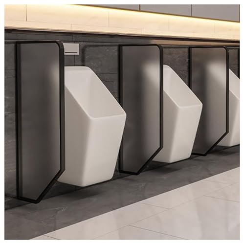 Urinal-Sichtschutz, 1/2/3-Platten-Urinal-Sichtschutz For Erwachsene, Glasplatten-Hocktoiletten-Sichtschutz, For Öffentliche Plätze/Hotels/Geschäfte (Schwarz, Gold)(Black,47.24 x 15.74in-1pcs)