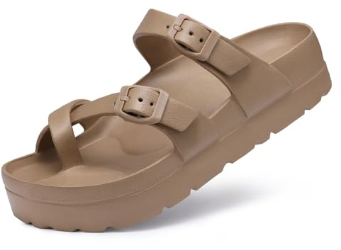 Beslip Sandales à plateforme pour femme, marron, 42/43 EU