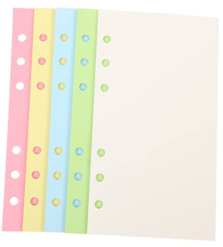 KICHOUSE 100blätter Farbiges Blanko-nachfüllpapier Gelocht Loseblattpapier Für Notizbücher Nachfüllung Journal Planer Bastelpapier Schreibunterlage