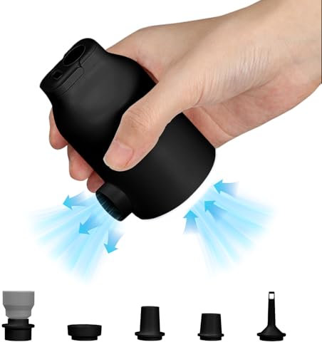 Electric Air Pump, 1800mah Rechargeable Electric Pump for Inflatables, Portable Mini Air Bed Pump to Inflate Deflate for Air Mattress, Pool Toys, Floats, Swimming Ring, Vacuum Storage Bags (Black)