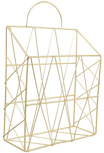 Cabilock Schmiedeeisen Hängeregal Zeitschriften Aufbewahrungskorb mit Aufhängehaken Dekorativer Schreibtisch Organizer für Diverse Artikel Robustes Metallregal für Zuhause Büro und Café