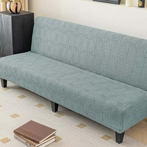 Fodera Per Divano Senza Braccioli 3/4/2 Posti Senza Braccioli Elasticizzato, Copridivano Letto Estraibile Lavabile, Coperture Divano Clic Clac Antiscivolo Completa Pieghevole Divano Protezione(B,150-1