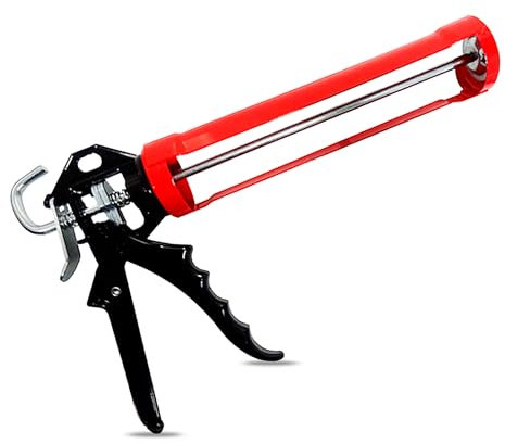 AIBULO Heavy Duty Caulking Gun – 2 Pack (310ml Each) | Professional Sealant & Silicone Guns with Comfort Grip & Swivel Barrel | Industrial Red Caulking Guns