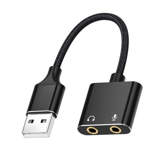 Fluxioxtna USB Adaptateur USB Carte Son Externe 3 5 Mm pour Le Microphone du Casque Améliore Qualité Compatibilité Musique